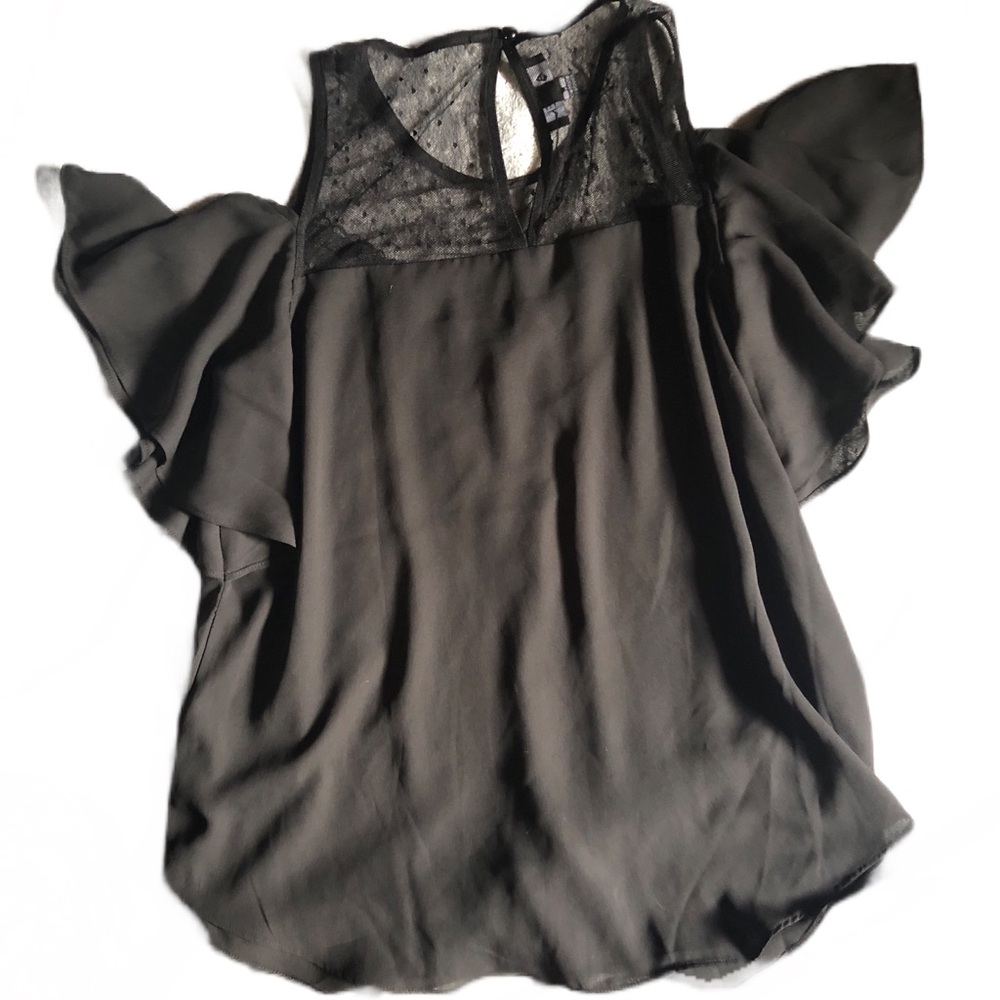A.Byer Black Shirt with Embroidery Applica at the Neck 2XL